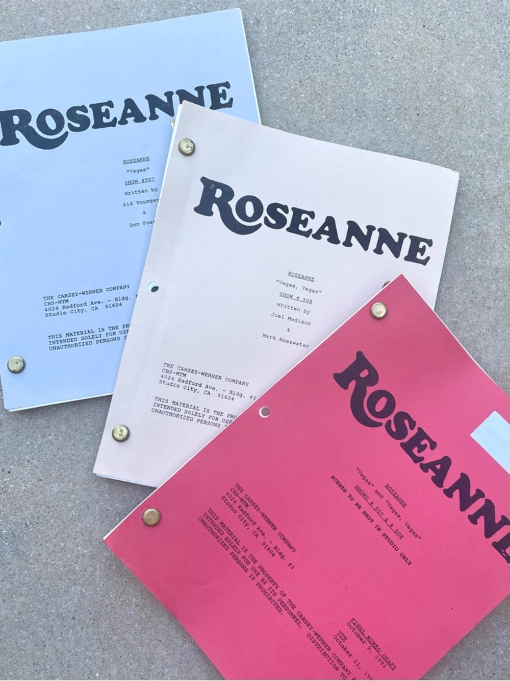 Vtg Roseanne TV Series Vegas Episodes Collection Production Used Scripts x3 LOT